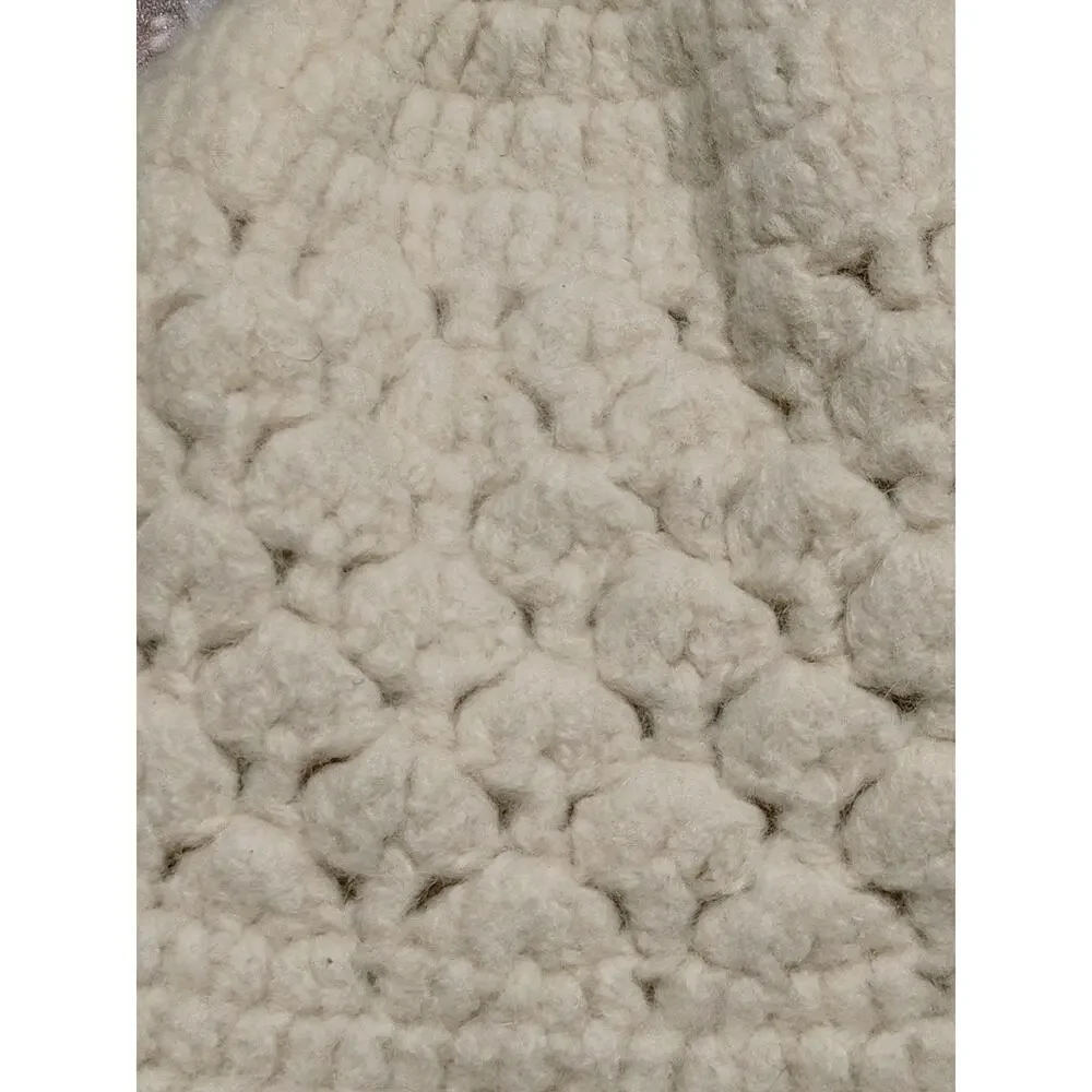 Wool Rabbit Hair Blend Bucket Hat Knitted Lightweight Beige Unisex Kids One Size